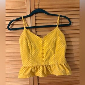 Forever 21 Sunny Yellow Polka Dot Top